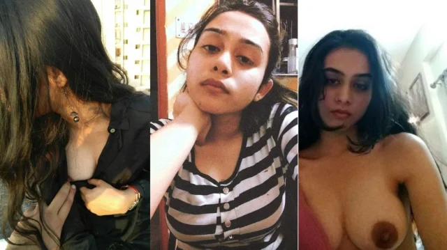 Beautiful girl showing and pressing boobs