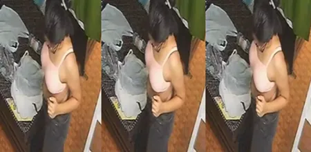 Hot Girl Changing Clothes Captured In CCTV Cam